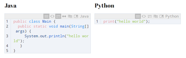 Hello world JAva + Python